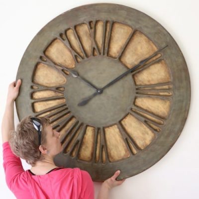 Centrepiece Wall Clock - Classic Shabby Chic Oversized Wall Clock. 100 cm diameter & 12 kg weight