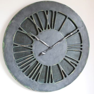 Denim Wall Clock with Roman Numerals