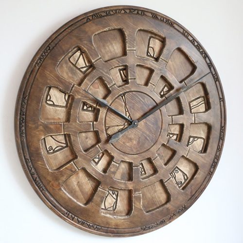 Large Designer Wall Clock from Wood