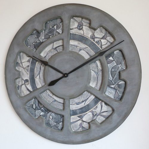 oversized mosaic wall clock