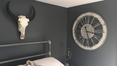 Shabby Chic Extra Large Wall Clock Handmade in White 100 cm diamater