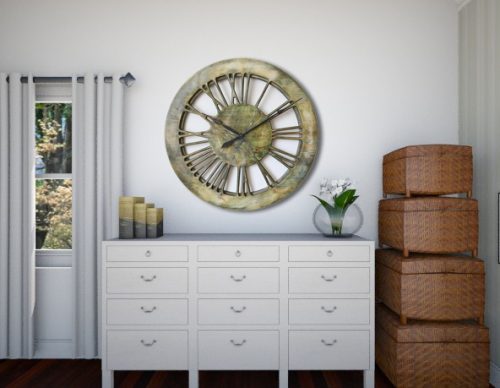 Very Large Modern Wall Clocks Home Decor. Handmade & Hand Painted, Wood 100 cm Roman Numerals Skeleton Clock