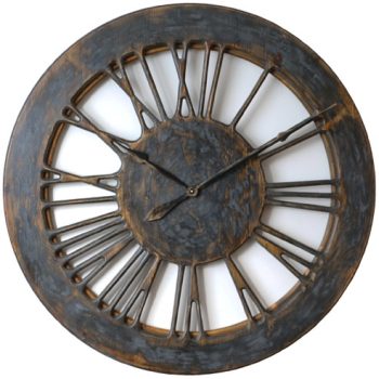 extra large skeleton wall clock made of wood