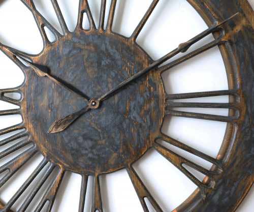 Luksusowy zegar ścienny szkieletowy handmade