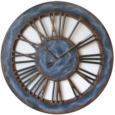 Roman Numeral Wall Clock - Cloudy Grey Front