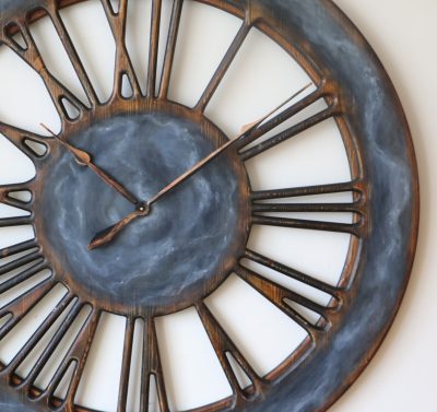grey roman numeral wall clock